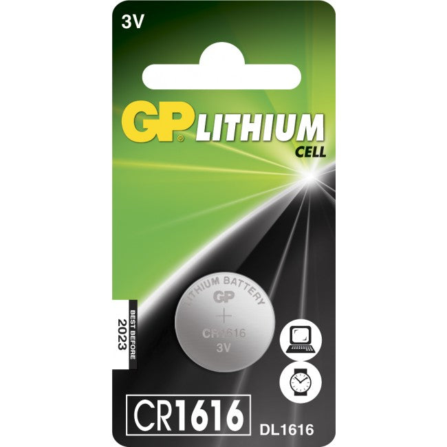GP Batteries Knopfzelle CR1616, Lithium, 3 V – 1 Stk.