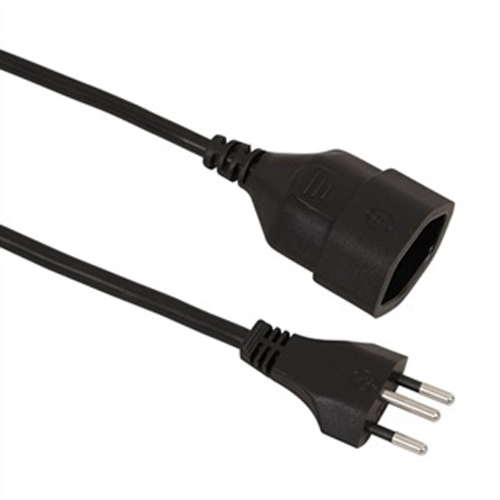 VALUE Verlängerungskabel – T12–T13, 3 m, 3×1,5 mm², Schwarz
