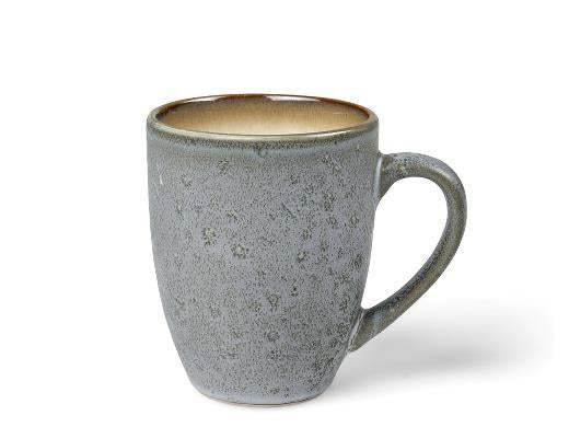 BITZ Kaffeetasse – 4er Set, 300 ml, Ø 8 cm, Steinzeug, Grau/Creme, spülmaschinenfest, mikrowellengeeignet