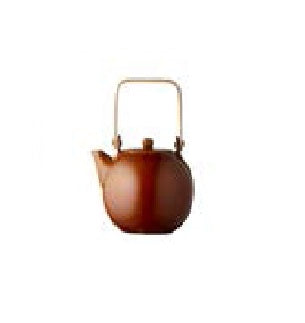 Bitz Teekanne – 1,2 l, Ø 17,5 cm, H 14,0 cm, Steinzeug/Holz, Bernstein, mit abnehmbarem Deckel, mit Teefilter