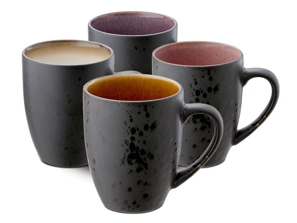 BITZ Kaffeetasse – 4er Set, 300 ml, Ø 8,5 cm, Steinzeug, Mehrfarbig, spülmaschinenfest, mikrowellengeeignet