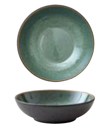 BITZ Pastateller – 6er Set, Ø 20 cm, Steinzeug, Grün, spülmaschinenfest, mikrowellengeeignet