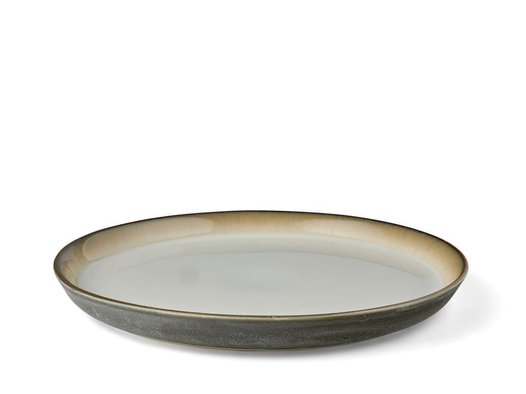 BITZ Speiseteller – 6er Set, Ø 27 cm, H 2,5 cm, Steinzeug, Grau/Creme, spülmaschinenfest, mikrowellengeeignet