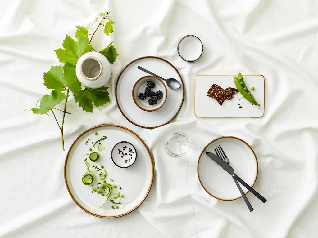 BITZ Speiseteller – 6er Set, Ø 27 cm, H 2,5 cm, Steinzeug, Grau/Creme, spülmaschinenfest, mikrowellengeeignet