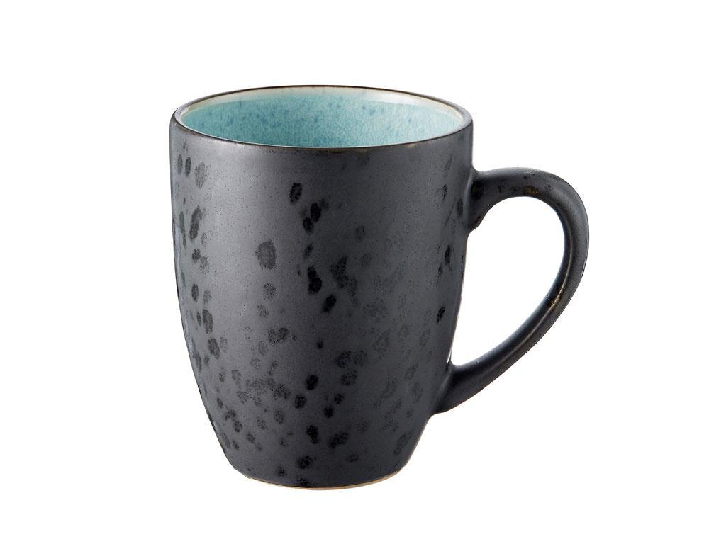 BITZ Kaffeetasse – 4er Set, 300 ml, Ø 8 cm, Steinzeug, Schwarz, spülmaschinenfest, mikrowellengeeignet
