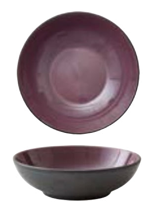 BITZ Suppen- & Pastateller – 6er Set, Ø 20 cm, Steinzeug, Schwarz/Violett, spülmaschinenfest