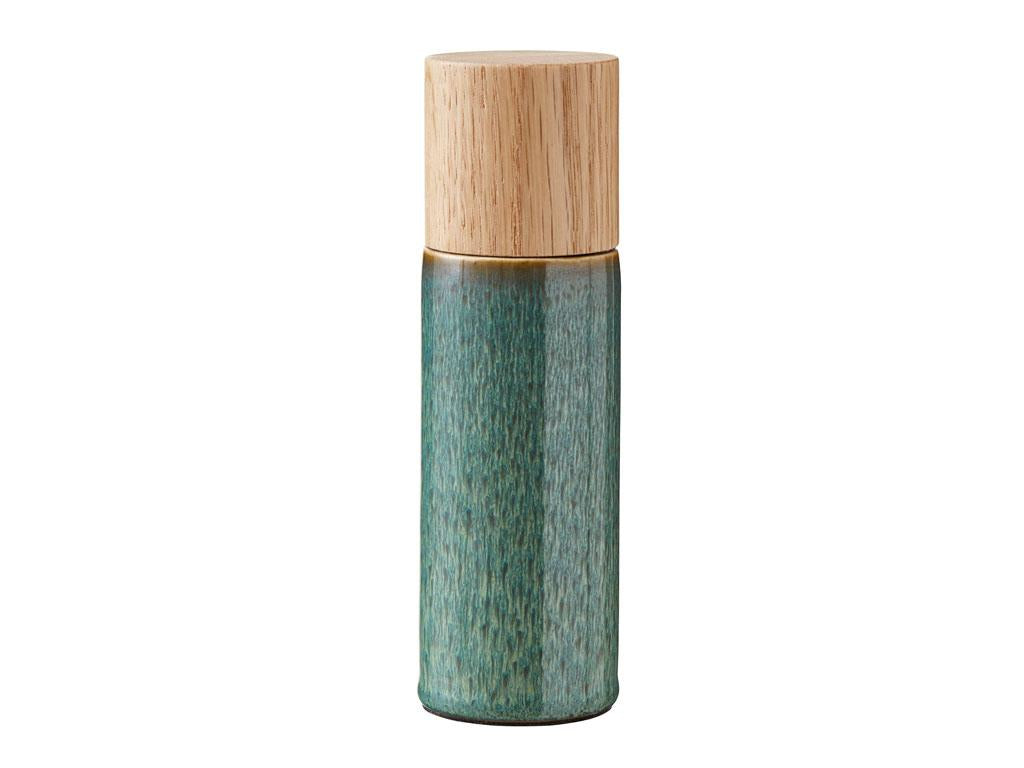 BITZ Salz- und Pfeffermühle 16,7 cm, Steinzeug/Eiche, Grün, 2-teilig