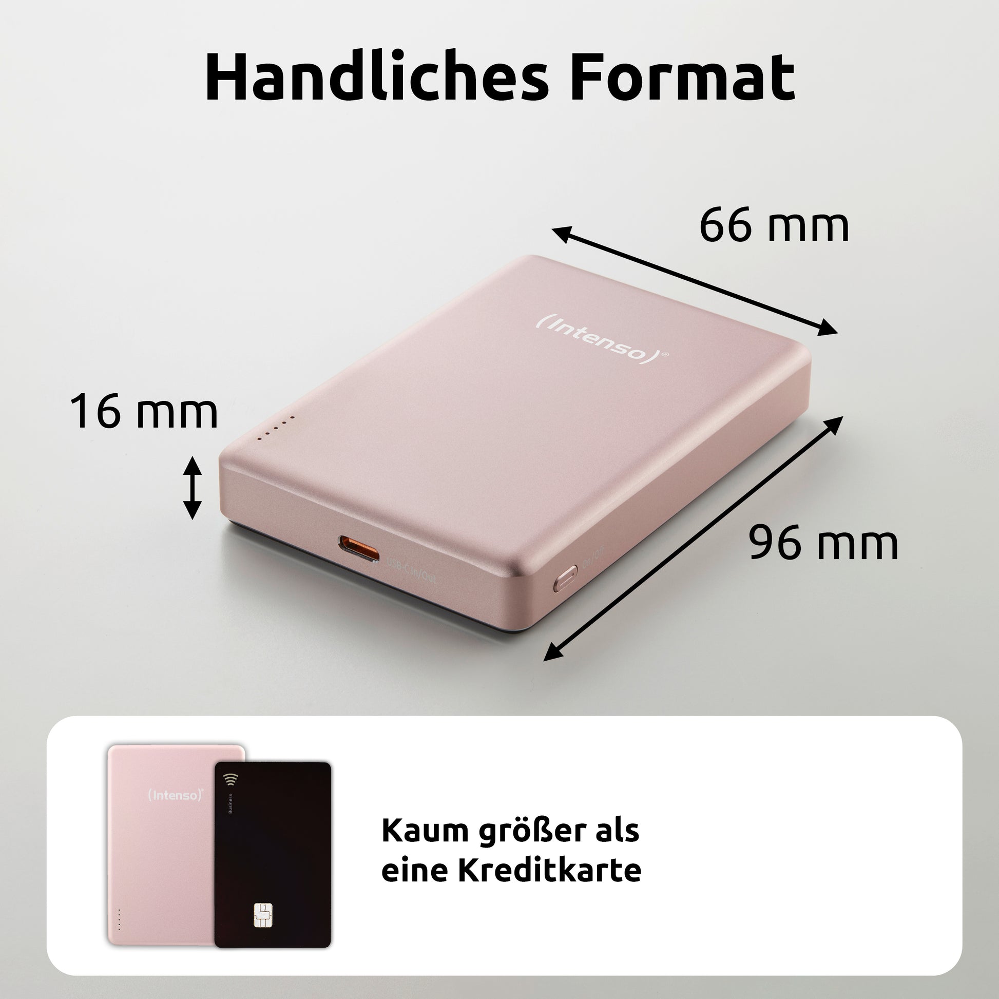 Intenso MagSafe Powerbank 10000 mAh, PD 20 W, für iPhone (MagSafe), Rosé