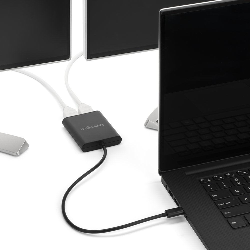 Kensington USB-C Adapter zu 2× DisplayPort – USB 3.2 Gen 1 (5 Gbit/s), DisplayPort 1.2, Plug & Play, für Windows