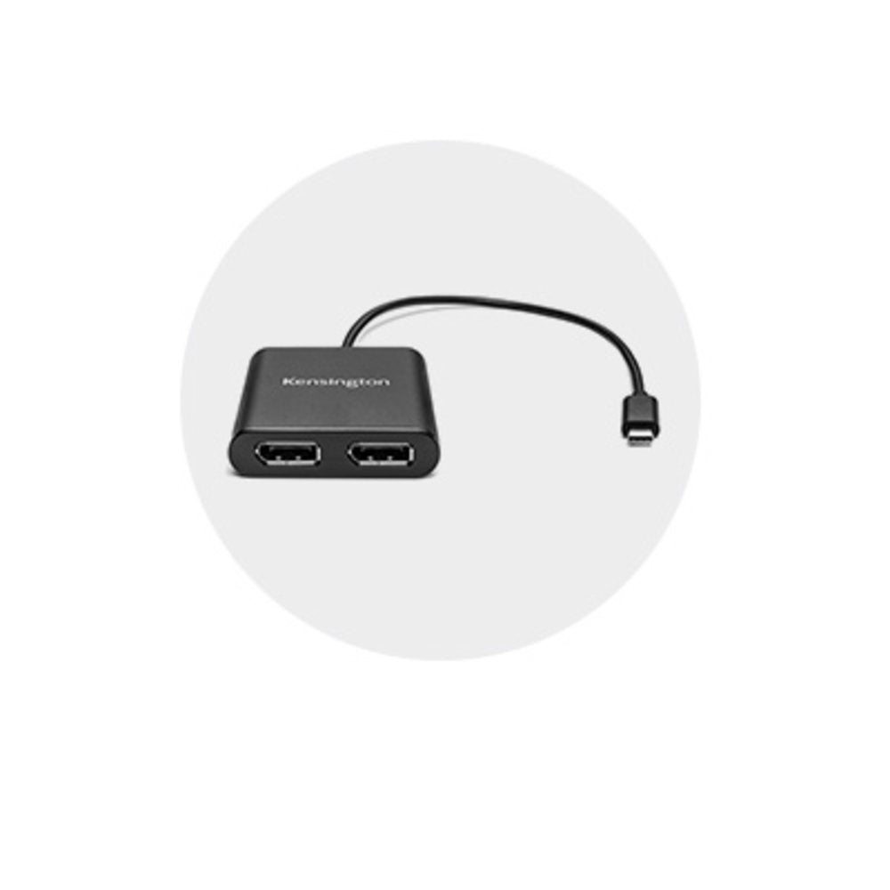Kensington USB-C Adapter zu 2× DisplayPort – USB 3.2 Gen 1 (5 Gbit/s), DisplayPort 1.2, Plug & Play, für Windows