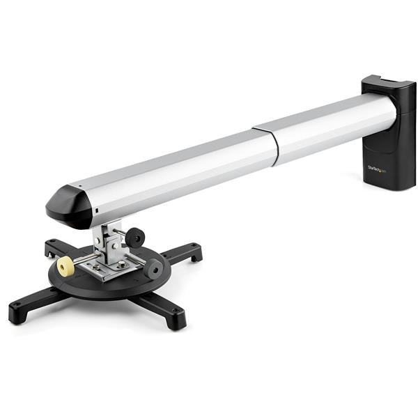StarTech.com Beamer Wandhalterung, Abstand 42–70,5 cm, 15 kg, schwenk-/neigbar, 360°, schwarz, silber