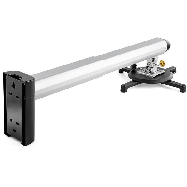 StarTech.com Beamer Wandhalterung, Abstand 42–70,5 cm, 15 kg, schwenk-/neigbar, 360°, schwarz, silber