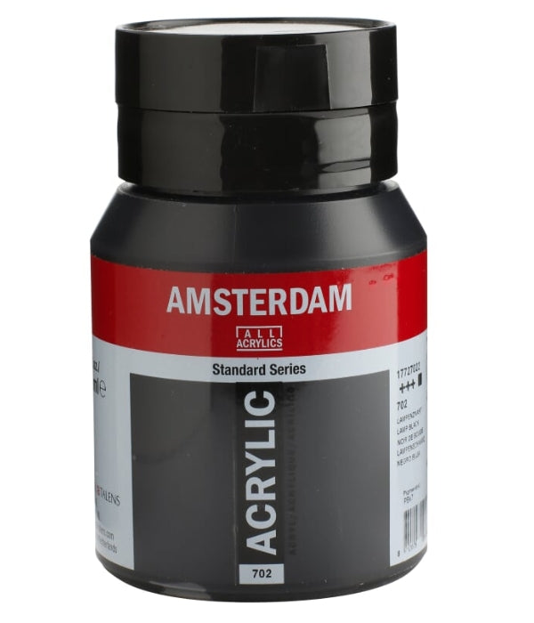 Royal Talens AMSTERDAM Standard Acrylfarbe – Schwarz (Lampenschwarz) – 500 ml