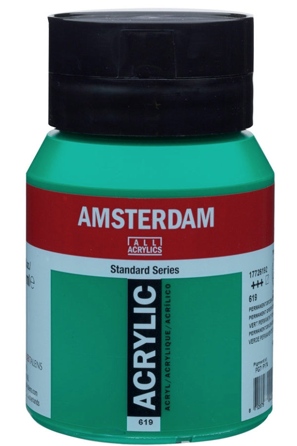 Royal Talens Amsterdam – Acrylic Standard – Acrylfarbe – Permanent Dunkelgrün, 500 ml