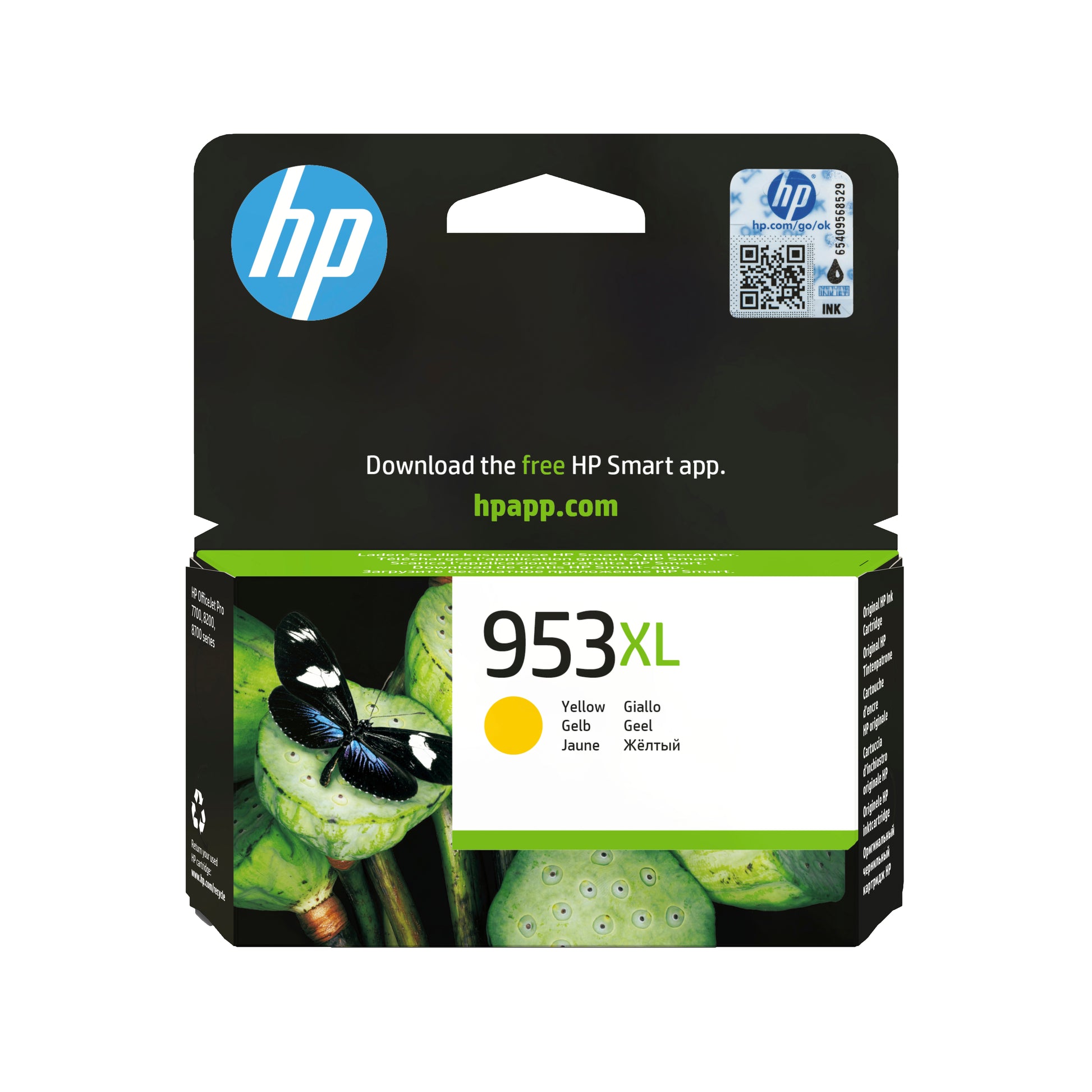 HP 953XL Gelbe Tintenpatrone (Original) – 1'450 Seiten – für HP OfficeJet Pro 7720/7730/7740 … – F6U18AE