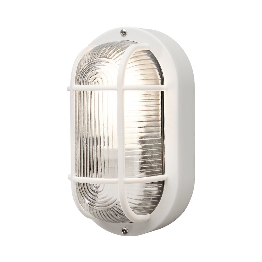 Konstsmide Aussenwandleuchte – 12×20 cm – 40 W, 2700 K – IP44 – Netzbetrieb – dimmbar – Weiss, Kunststoff