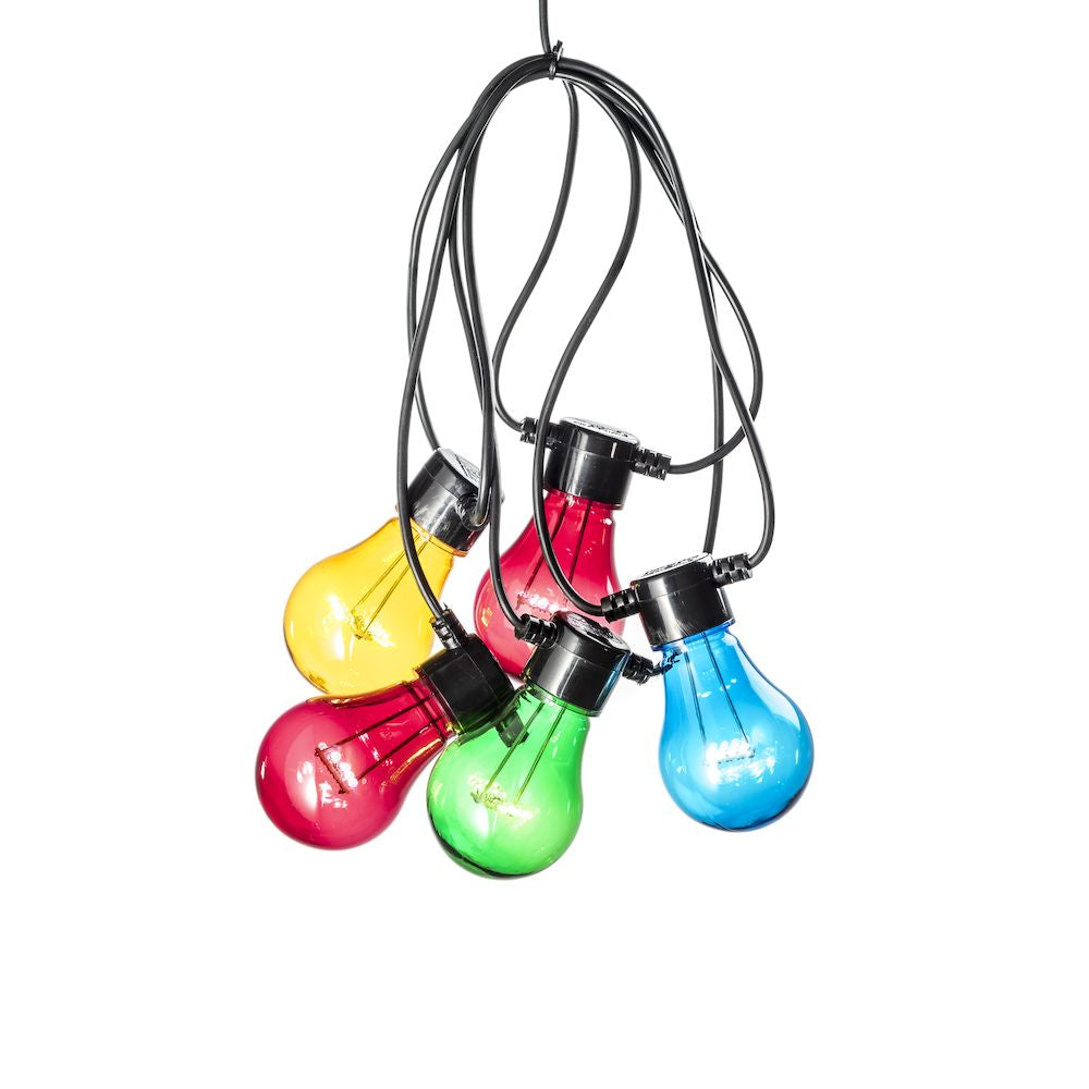 Konstsmide Lichterkette – 2 m – Mehrfarbig – Netzbetrieb – Dimmbar, Timer 6 h – Schwarz – Kunststoff