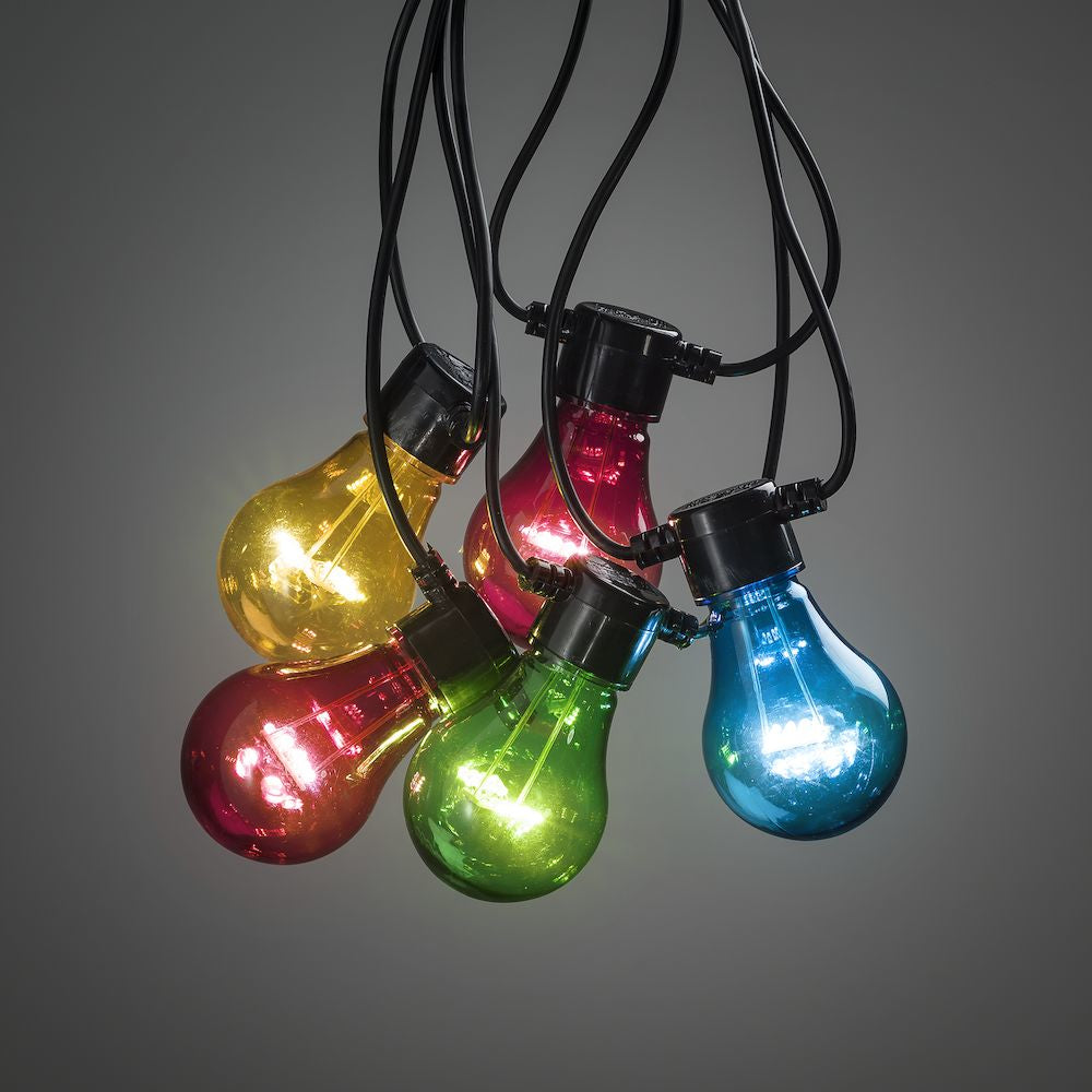 Konstsmide Lichterkette – 2 m – Mehrfarbig – Netzbetrieb – Dimmbar, Timer 6 h – Schwarz – Kunststoff