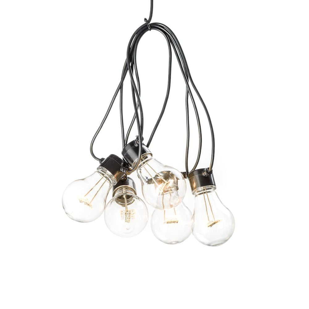 Konstsmide Lichterkette 2372-800 – 2 m – 5 LEDs – Warmweiss – Akkubetrieb, dimmbar, Timer 6 h – Schwarz