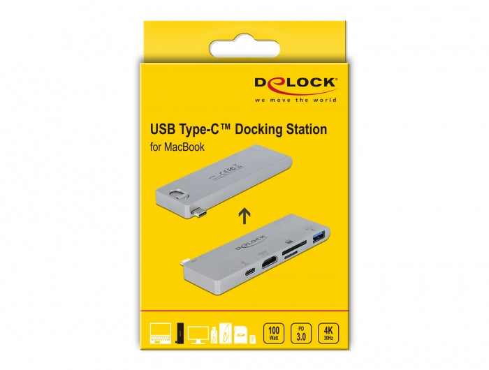 DeLOCK 87745 Dockingstation – USB-C, 1× HDMI, 1× USB-A, SD/microSD, für Mac