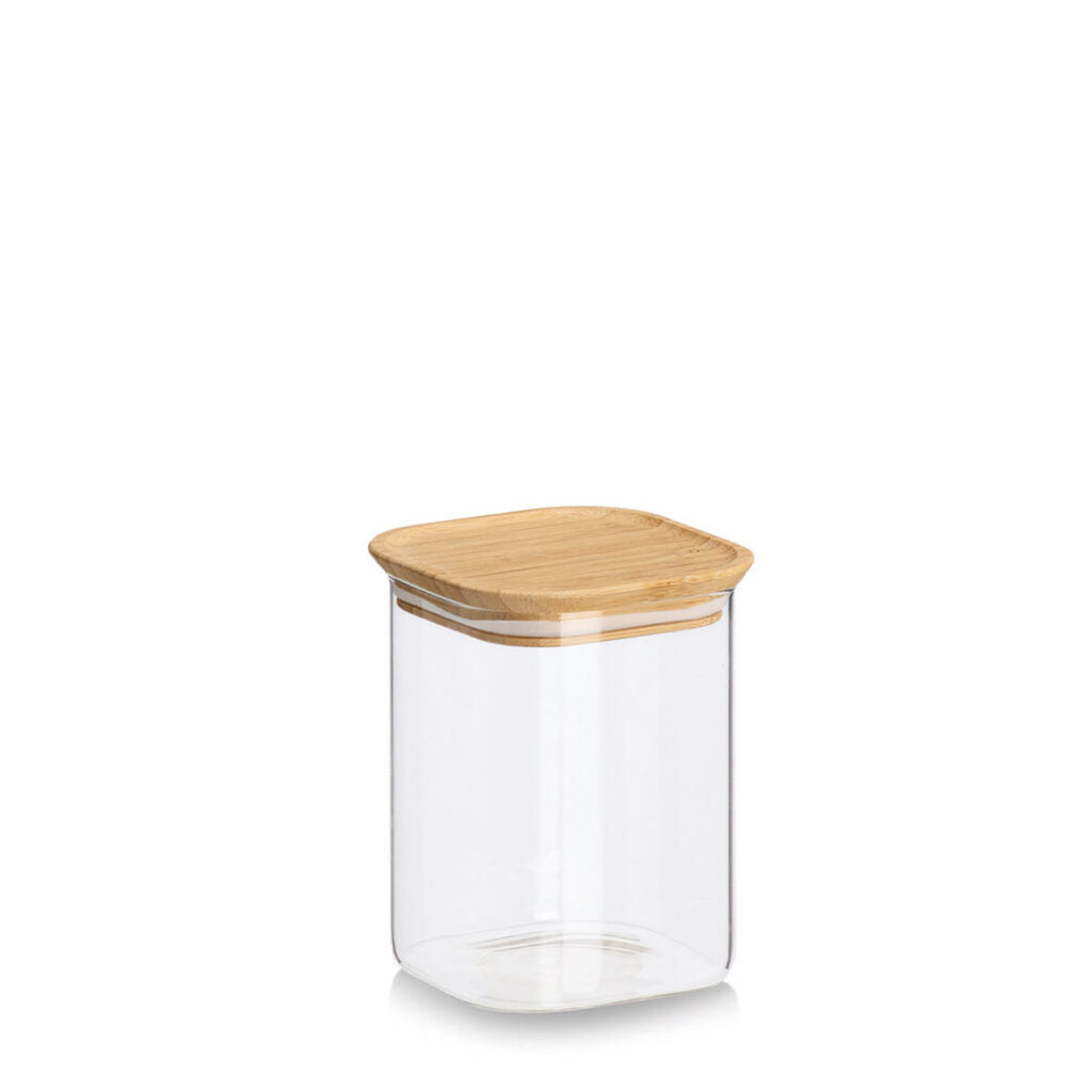Zeller Present Vorratsdose 5,9 l, Glas (Borosilikat)/Bambus, transparent/braun