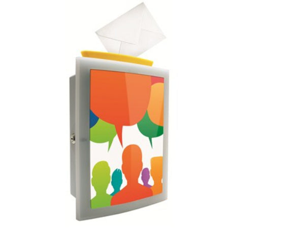 HAN Briefkasten – Wandmontiert, verschliessbar, Polypropylen, mehrfarbig, 26 × 11,8 × 34 cm