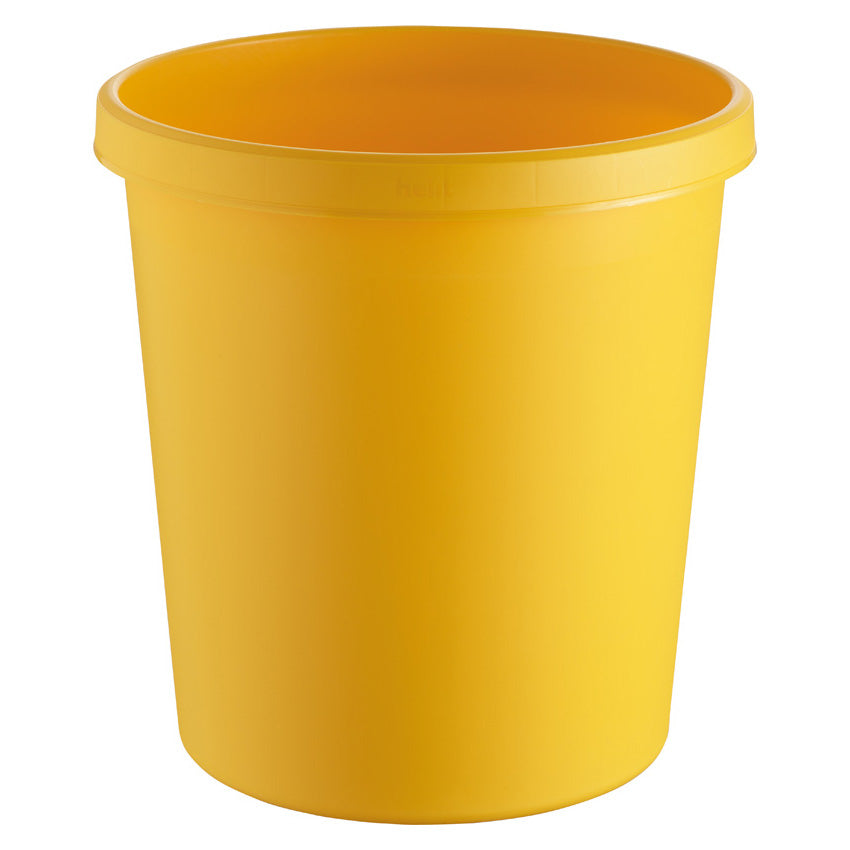 Helit Abfalleimer the german – 18 l – Kunststoff, gelb – Ø 315 × H 331 mm
