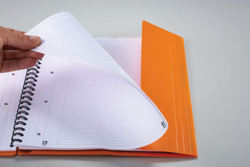 Oxford Collegeblock Softcover, 80 Blatt, 4-fach gelocht, mikroperforiert, 80 g/m² – Orange, für SCRIBZEE App