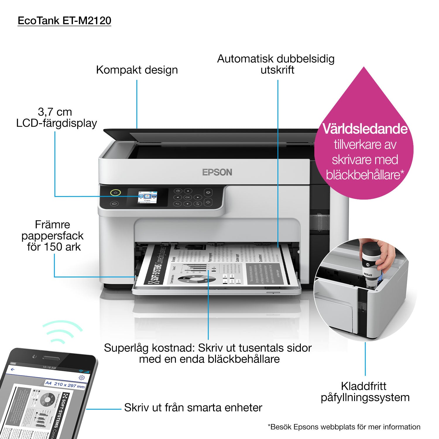 Epson EcoTank ET-M2120 – S/W Tintenstrahl-MFP, 3-in-1