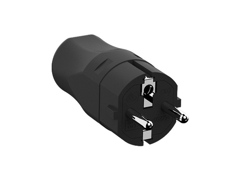 Bachmann Montagestecker, CEE 7/7 2-polig mit Schutzkontakt, 250 V 16 A, Kunststoff, 40×95×40 mm – schwarz