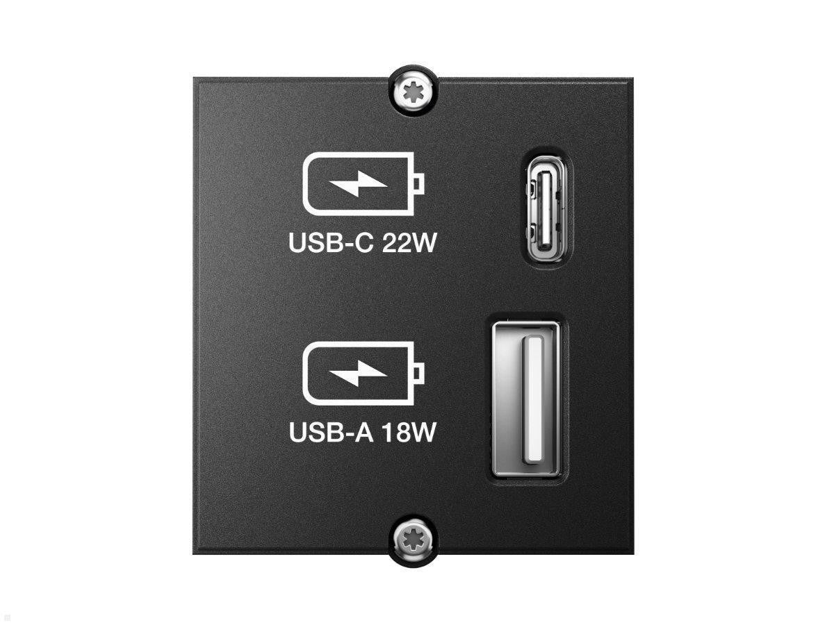 Bachmann 917.227 USB-Ladegerät 45 W – USB-C×1, USB-A×1, Überspannungsschutz, IP20 – Schwarz