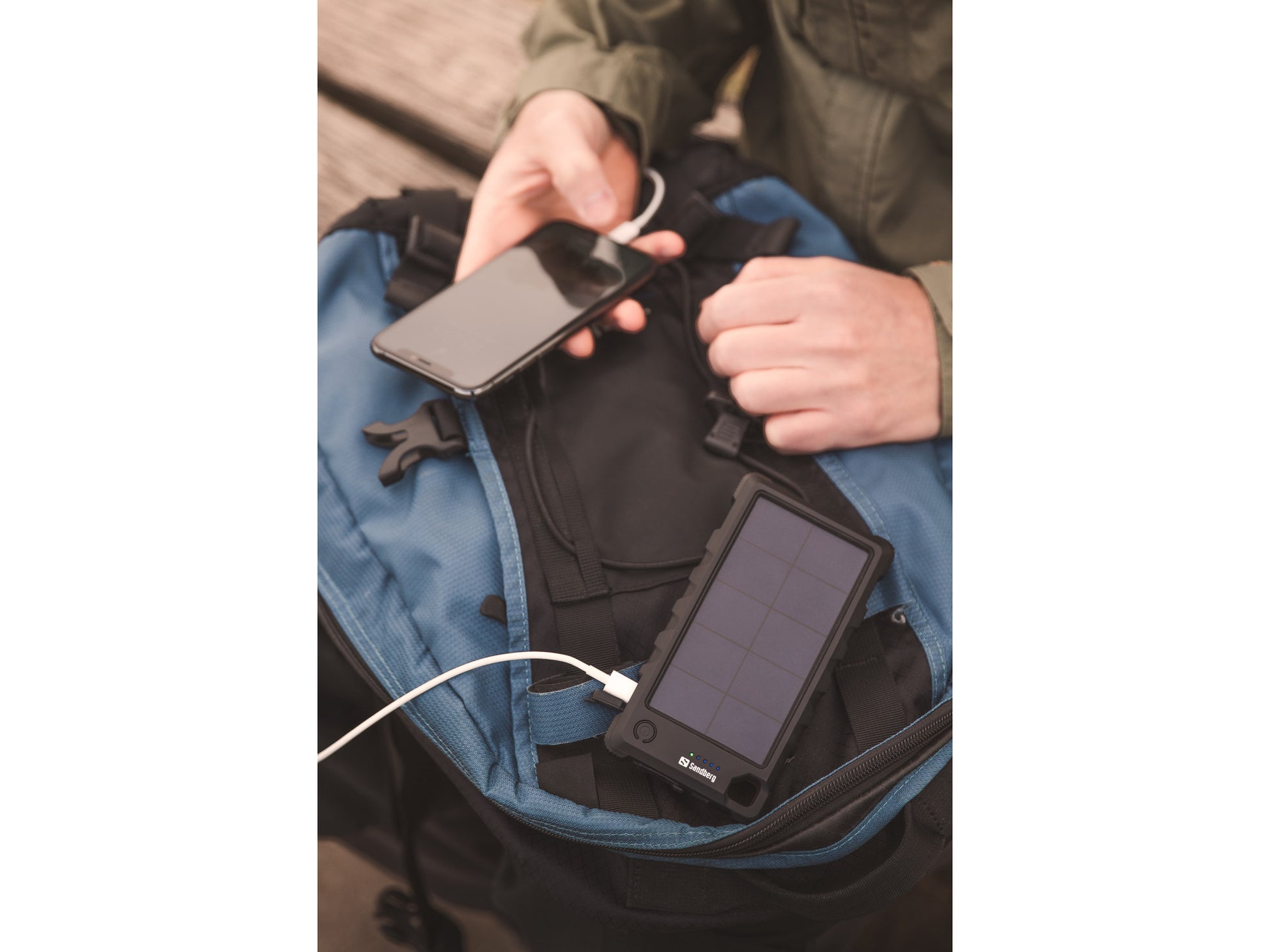 Sandberg Powerbank 10000 mAh, Solar, für Smartphones, Schwarz