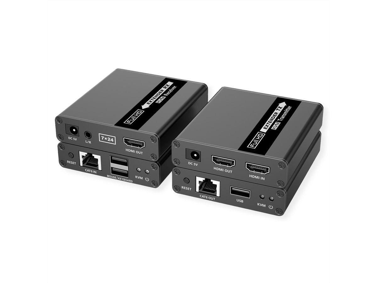 VALUE KVM-Extender-Set – HDMI – 1920 × 1080/60 Hz, USB, Audio – bis 70 m über Cat 6/6a