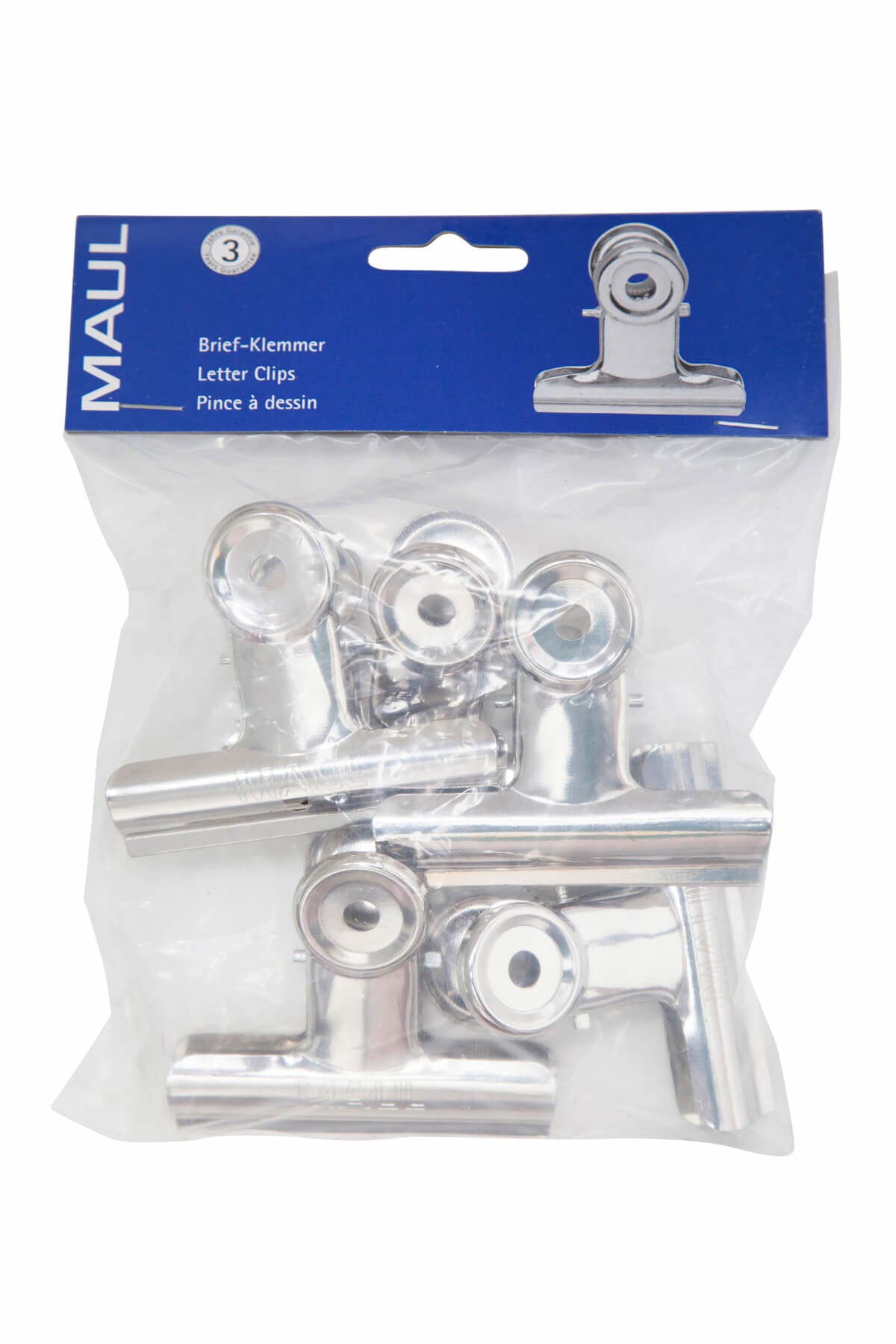 MAUL Büroklammern – 77 × 40 mm – Metall – Silber – 5 Stück