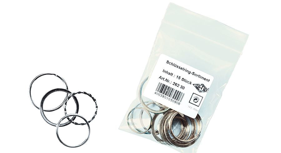 Wedo Schlüsselring – Stahl, Silber, Ø 25/30/35 mm, 15er-Pack