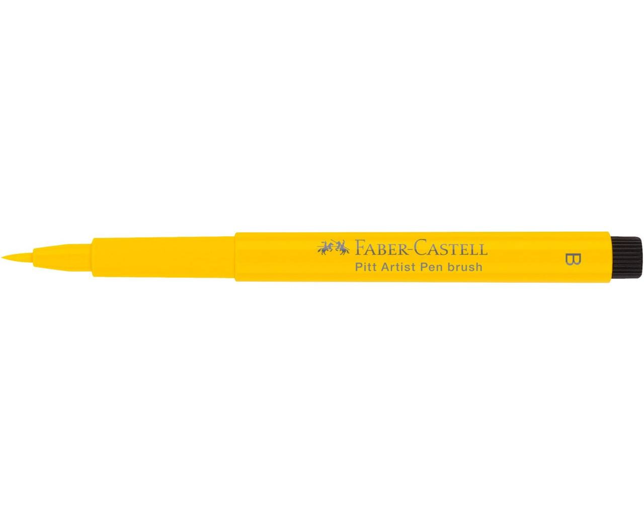 Faber-Castell Pitt Artist Pen Brush – Pinselspitze, 2,5 mm, pigmentiert, wasserfest, Kadmiumgelb