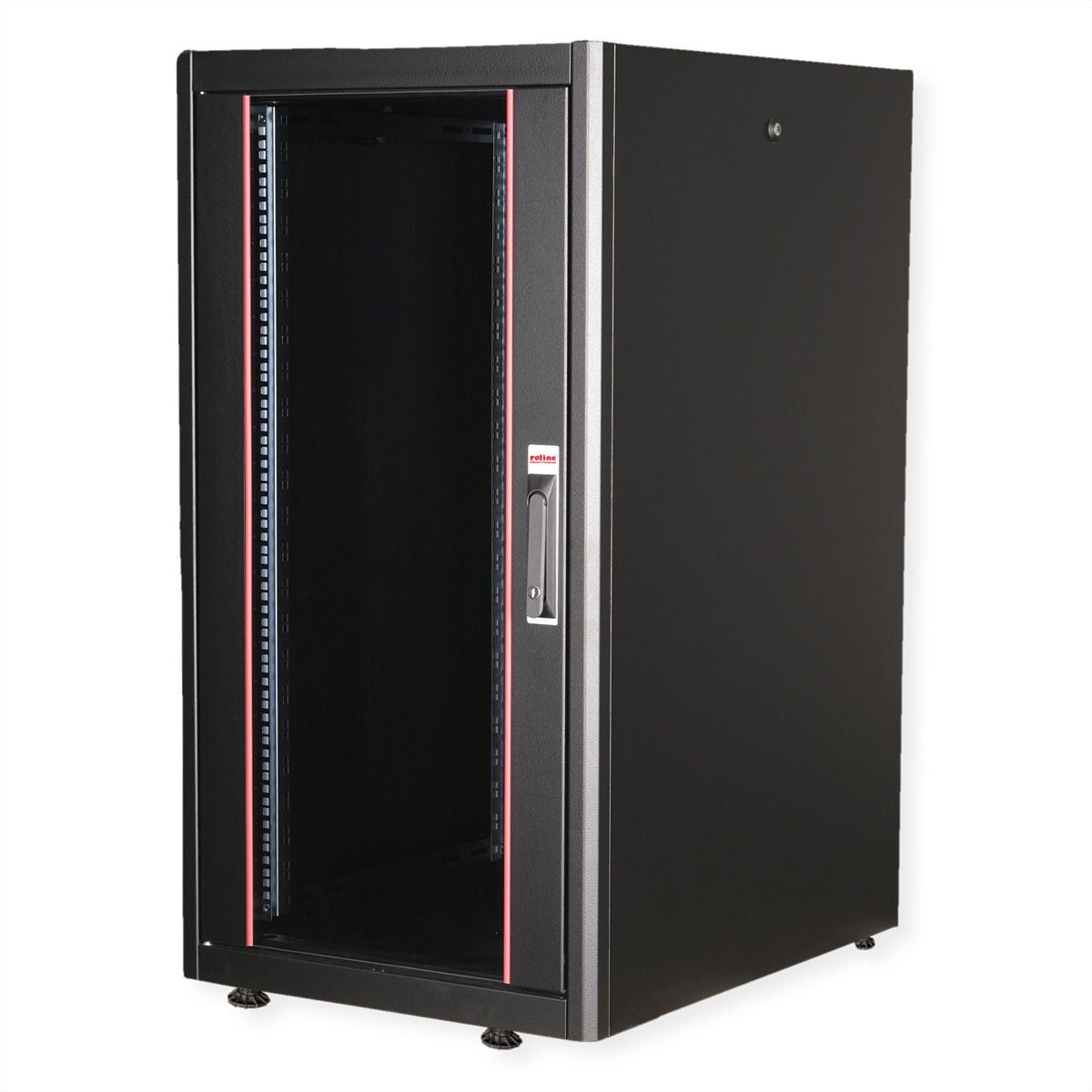 ROLINE Basic – 19" Netzwerkschrank 22U, IP20, abschliessbar, 600 × 800 × 1125 mm, schwarz, Stahl