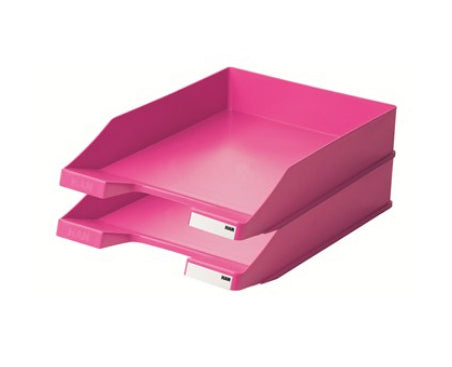 HAN KLASSIK TREND COLOURS – Briefkorb für A4/C4, hoch, Polystyrol, pink, hochglänzend, 255 × 65 × 348 mm