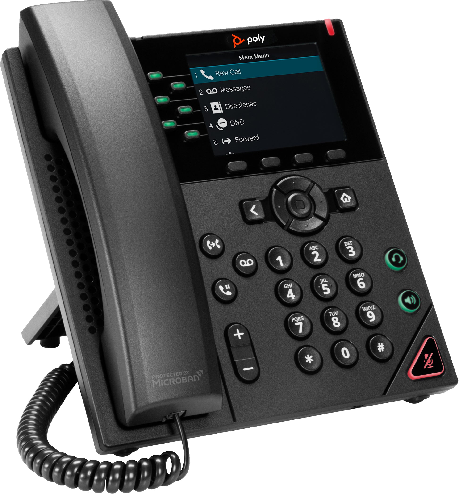 Poly VVX 350 – IP-Telefon, 6 Leitungen, PoE