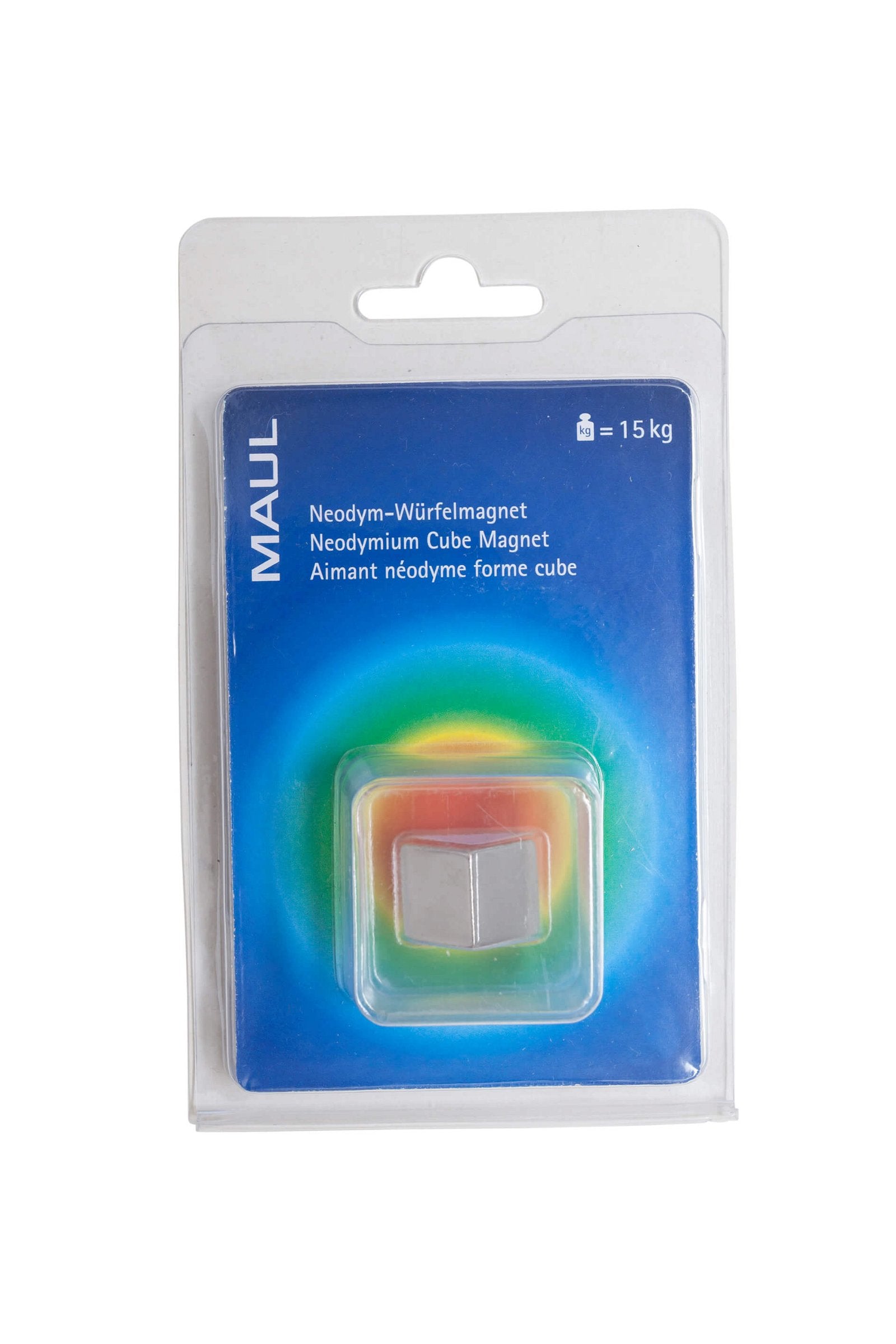 MAUL Magnetwürfel – 15 × 15 × 15 mm – 1 Stück, vernickelt, Neodym