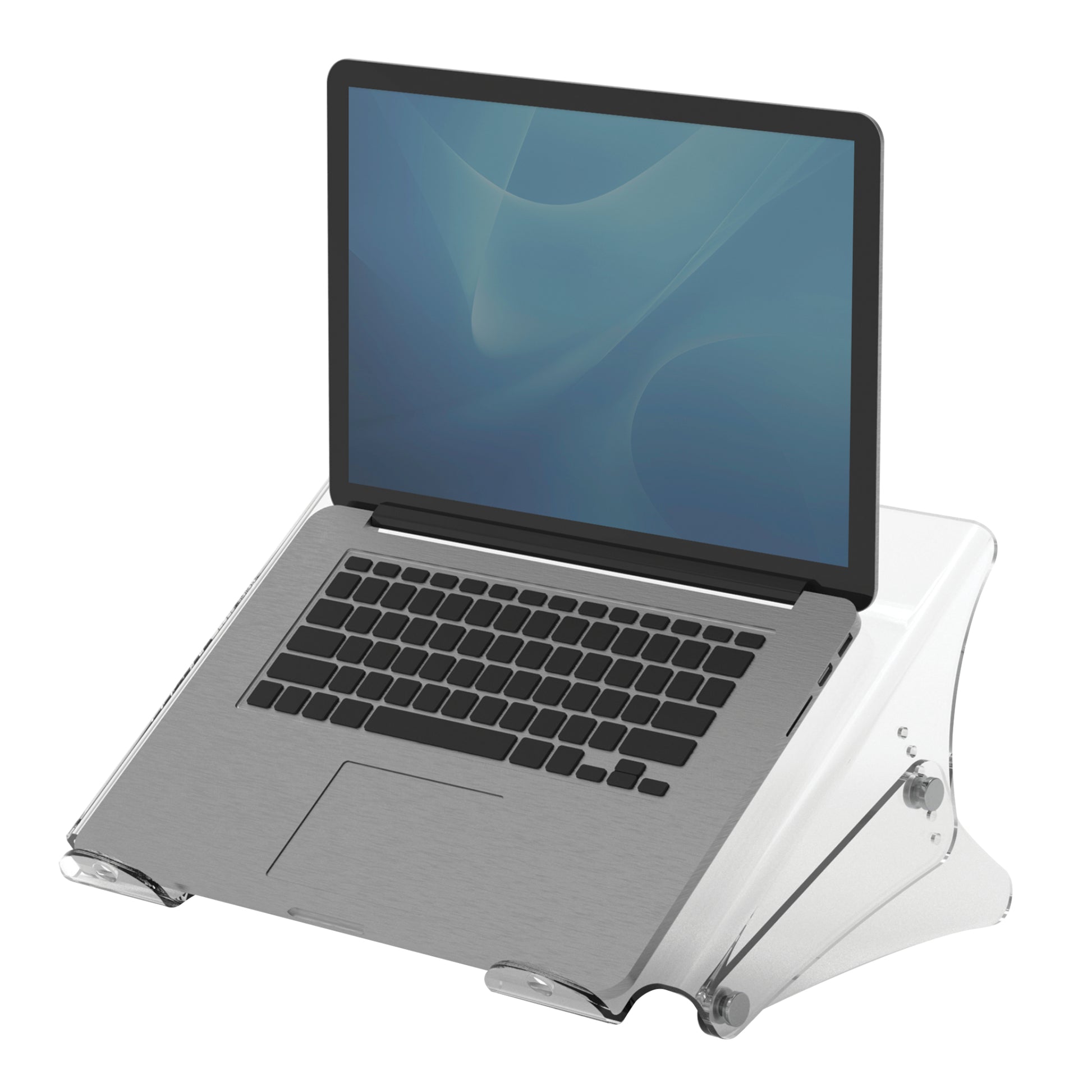 Fellowes Laptop-Ständer – bis 15", höhenverstellbar (134–204 mm), Tragkraft 6 kg – Transparent