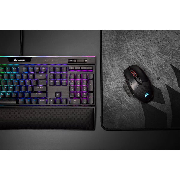 Corsair DARK CORE RGB PRO Gaming-Maus – kabellos, für Rechtshänder, programmierbar, RGB-Beleuchtung, schwarz