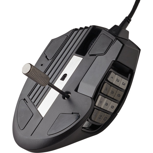 Corsair SCIMITAR RGB ELITE Gaming-Maus – kabelgebunden, 1'000 Hz, 17 Tasten, für Rechtshänder, schwarz