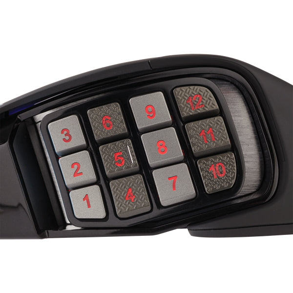 Corsair SCIMITAR RGB ELITE Gaming-Maus – kabelgebunden, 1'000 Hz, 17 Tasten, für Rechtshänder, schwarz