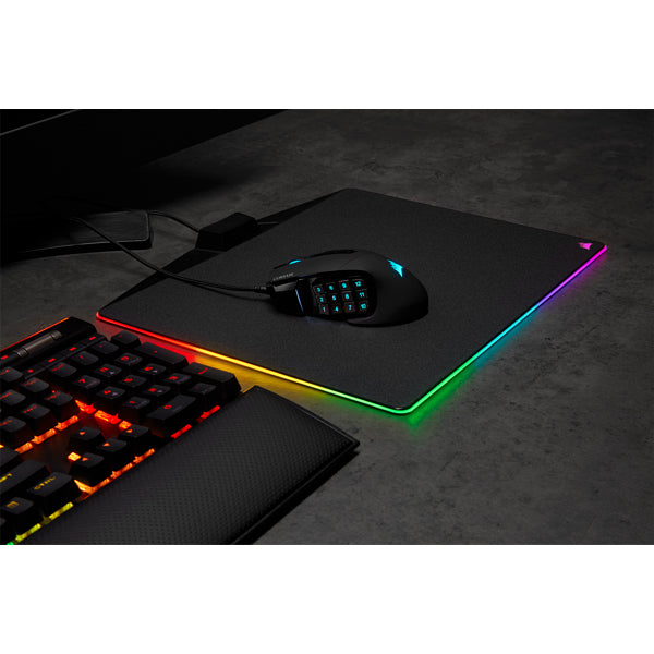 Corsair SCIMITAR RGB ELITE Gaming-Maus – kabelgebunden, 1'000 Hz, 17 Tasten, für Rechtshänder, schwarz