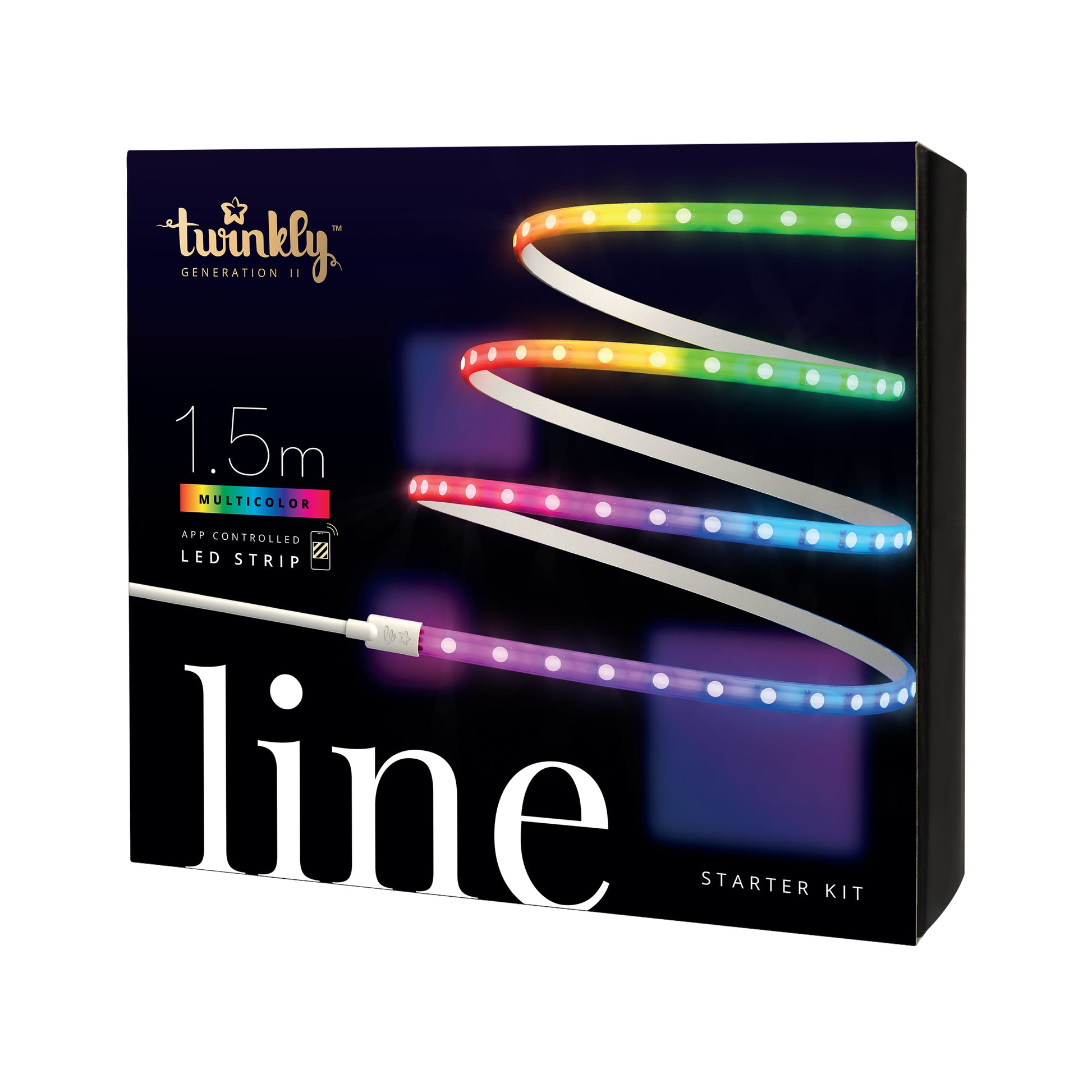Twinkly LED-Strip 1,5 m – Erweiterung, RGB, WLAN/Bluetooth – für Twinkly Line – IP20 – 1 Stk. – Schwarz