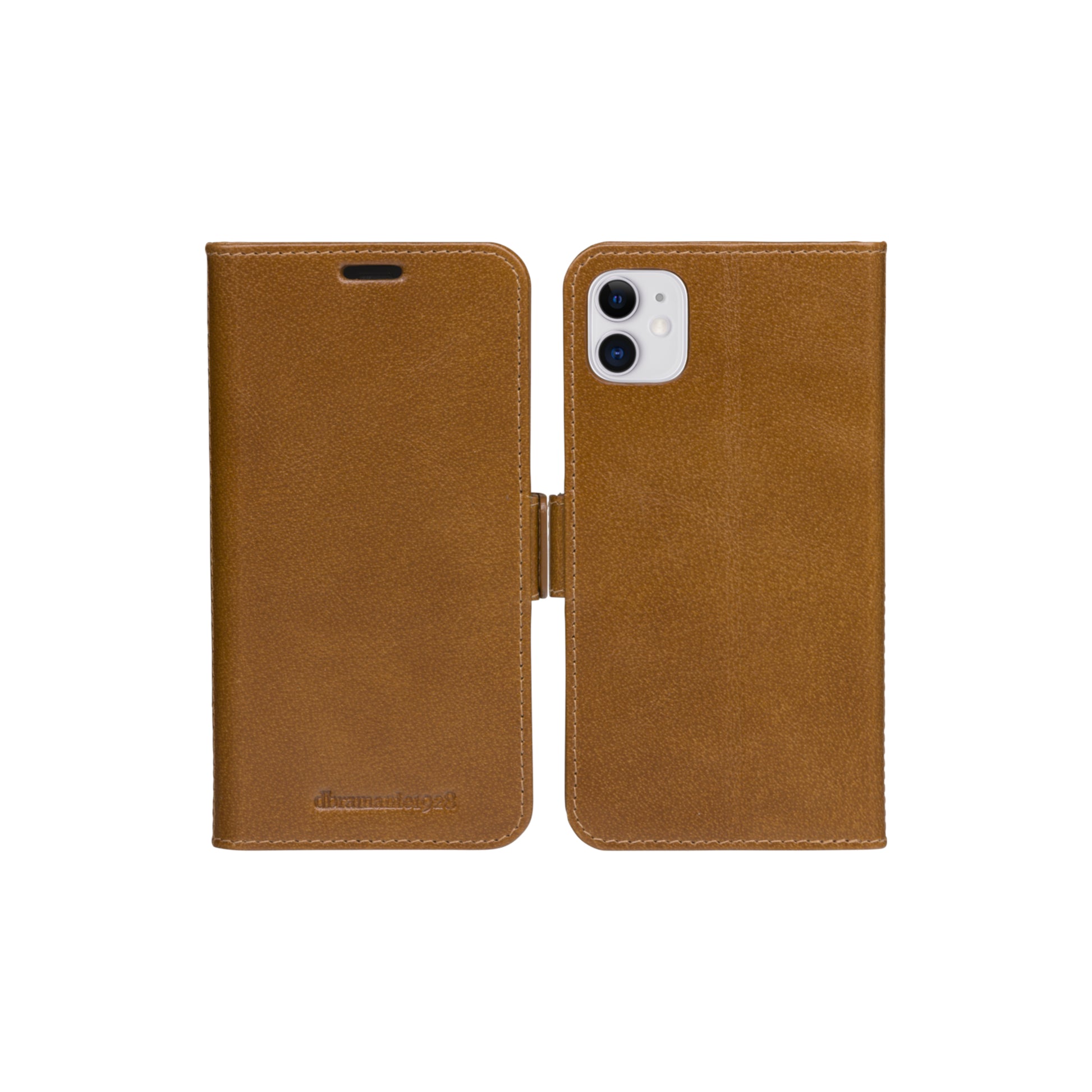 dbramante1928 Copenhagen Slim Wallethülle – für Apple iPhone 11, mit Ständer, mit Kartenfach, Leder, Beige