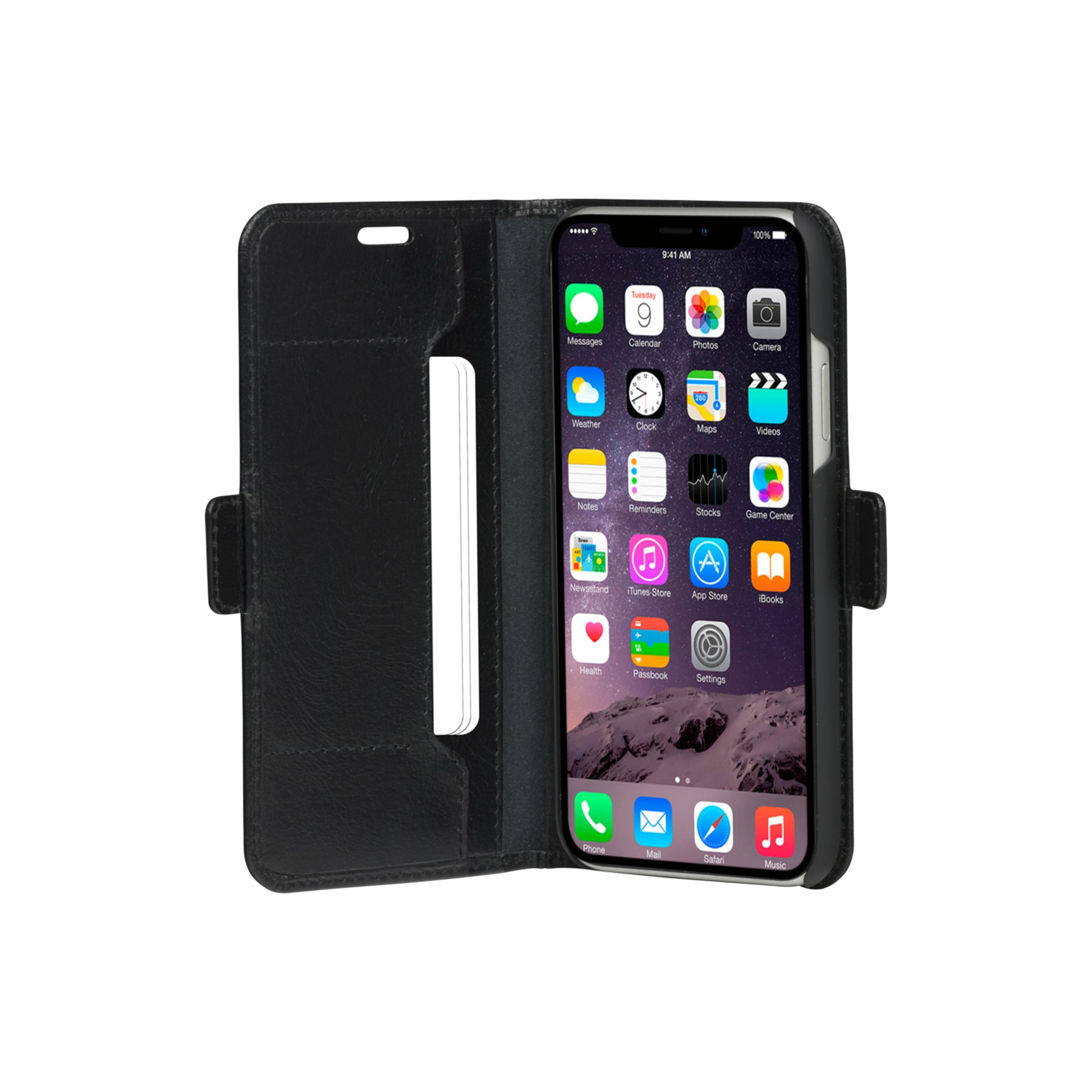 dbramante1928 Copenhagen Slim – Wallethülle – für Apple iPhone 11, mit Kartenfach, Leder, Schwarz