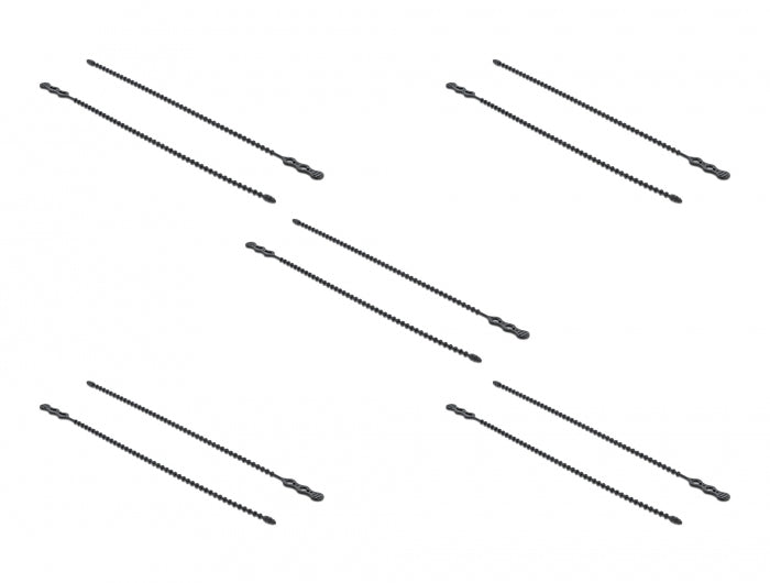 DeLOCK Kabelbinder mit Perlen, 4,5 mm × 0,31 m, schwarz, 10 Stück