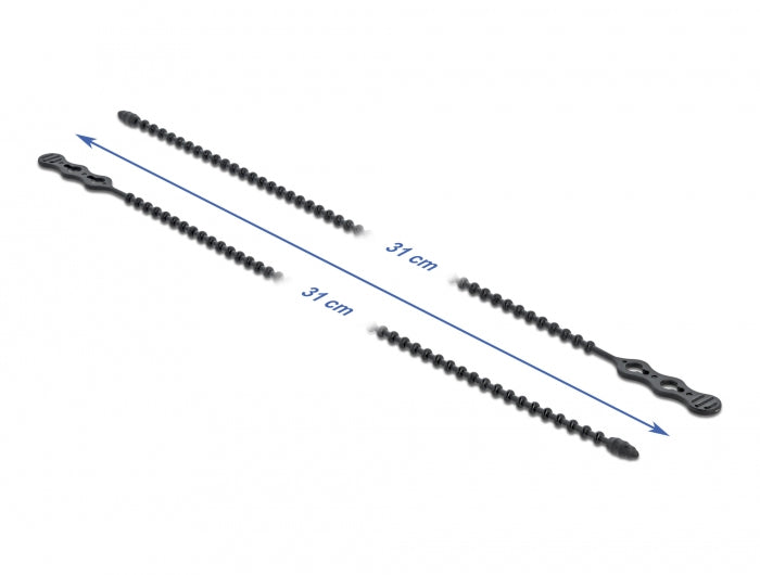 DeLOCK Kabelbinder mit Perlen, 4,5 mm × 0,31 m, schwarz, 10 Stück